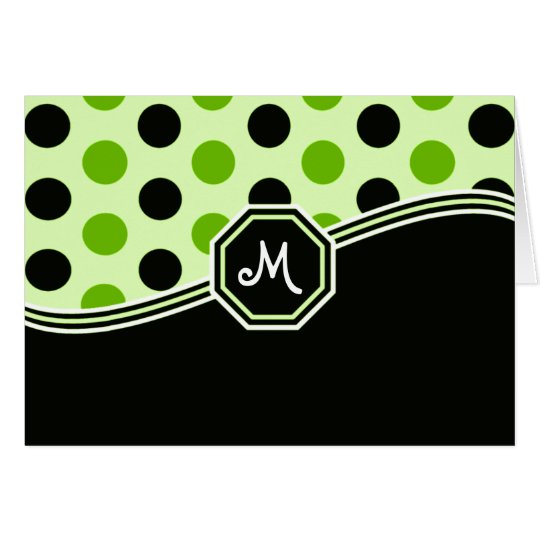 Black & Lime Green Monogram Cards