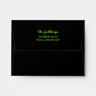 Black Lime Green Return Address A2 Envelopes