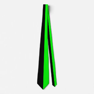 Black & Lime Green Split Color Design Tie