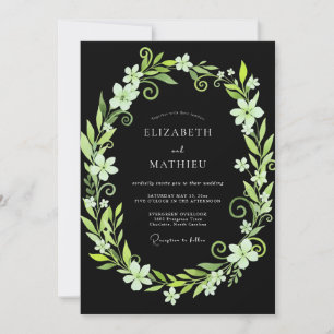 Black Lime Vine Wedding Invitation