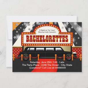 Black Limo Bachelorette Party Invitation