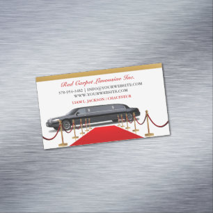 Black Limousine Driver Magnetic Business Card