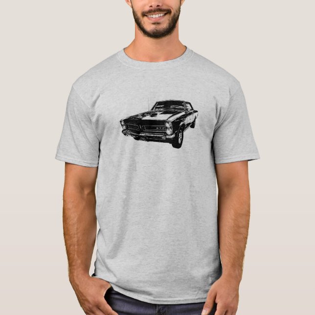 Black line art '65 GTO t-shirt (Front)