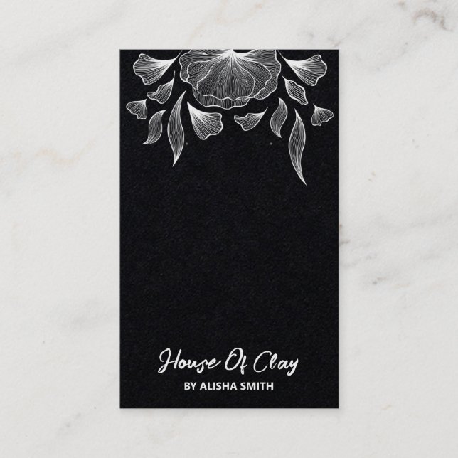 Black Line Art Earring Packaging Cards (Front)