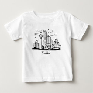 Black line Dallas illustration Baby T-Shirt