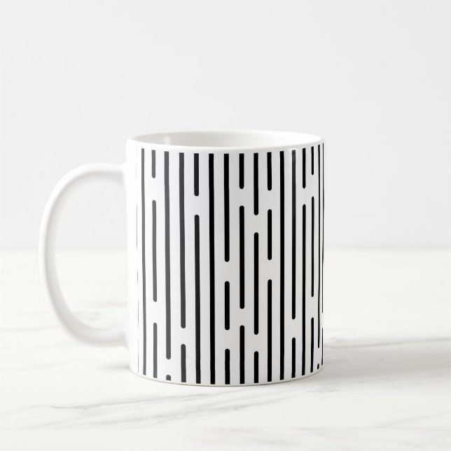 Black Line Geometric Pattern  Coffee Mug (Left)
