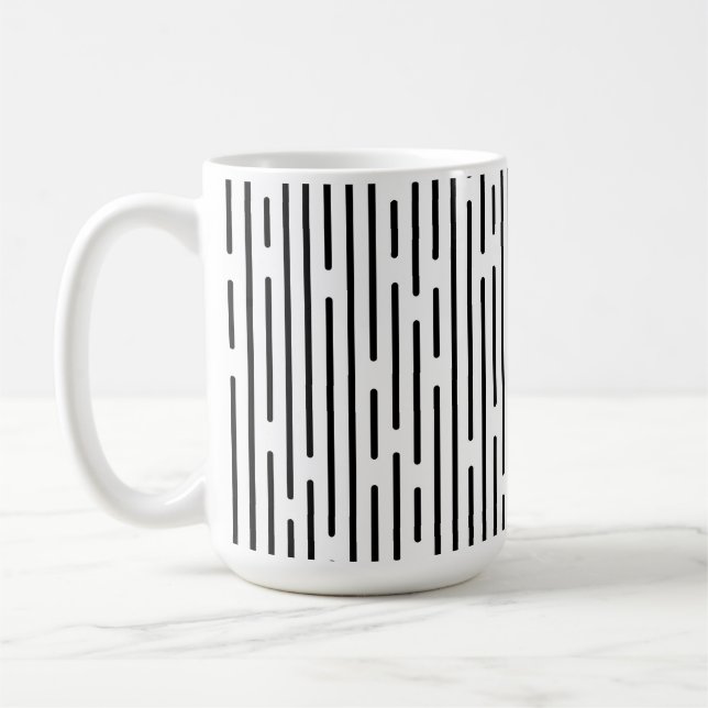 Black Line Geometric Pattern Coffee Mug (Left)