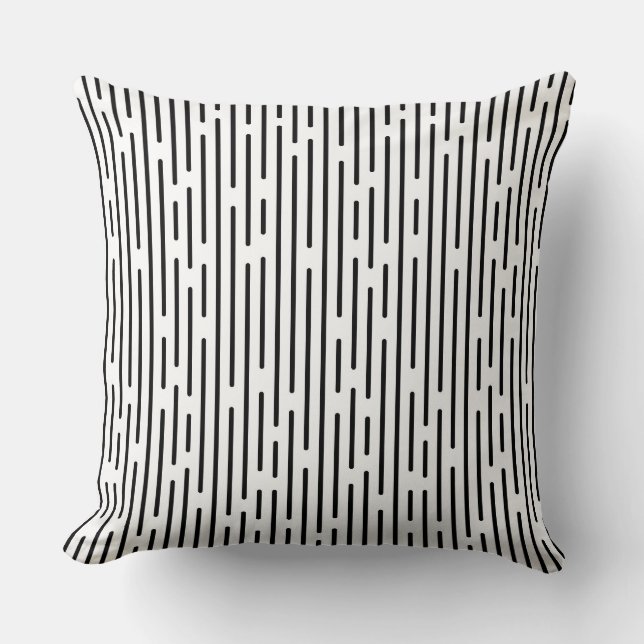 Black Line Geometric Pattern Cushion (Front)