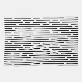 Black Line Geometric Pattern Tea Towel