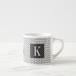 BLACK LINE KNIT Espresso Cup + Initial II