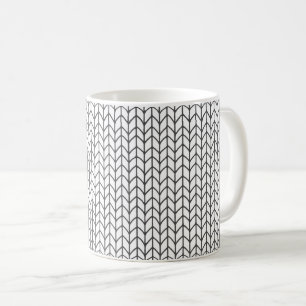 BLACK LINE KNIT White Mug