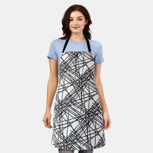 Black Line Mesh Effect Design Apron