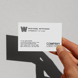 BLACK LINE MONOGRAM BUSINESS LOGO CARD