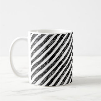 Black linear stripes, seamless pattern. coffee mug