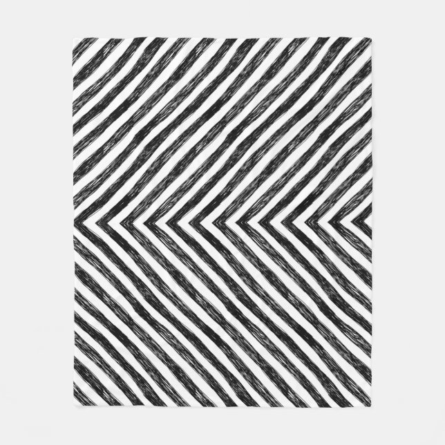 Black linear stripes, seamless pattern. fleece blanket (Front)