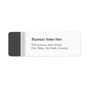 Black Lined Return Address Label