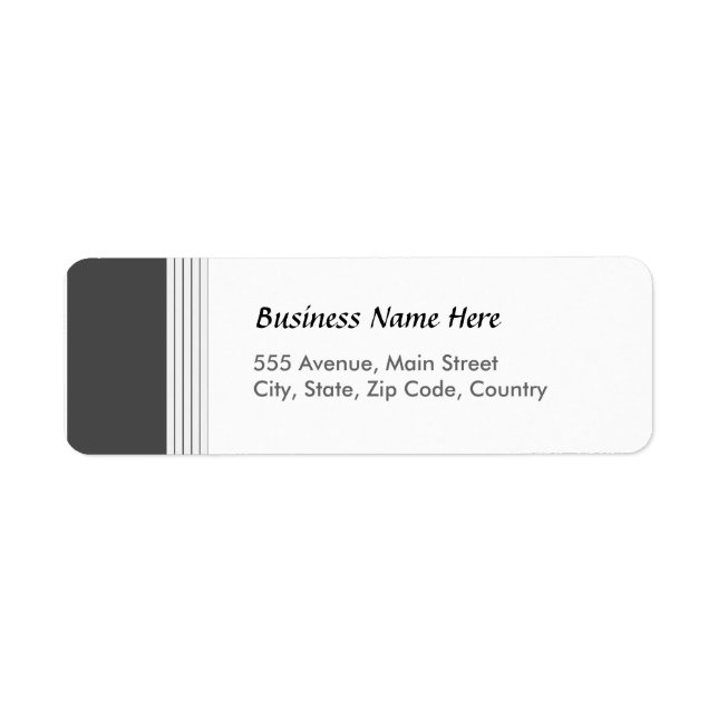 Black Lined Return Address Label (Front)