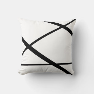 Black Lines Abstract Art 2 Modern Minimalist Cushion