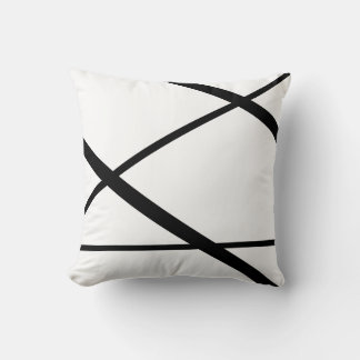 Black Lines Abstract Art 2 Modern Minimalist  Cushion