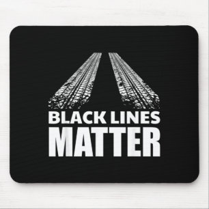 Black Lines _ Cool Vehicle Car Burnout Gag Gift Mouse Pad