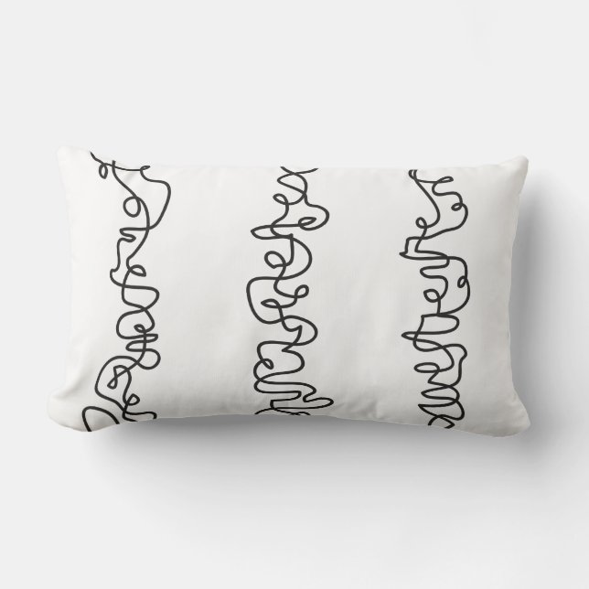 BLACK LINES DESIGN Retro Throw Pillow (Front)