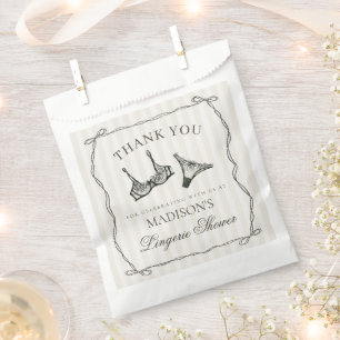 Black Lingerie Shower Bachelorette Party Dessert Favour Bag