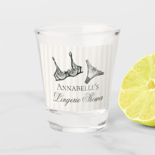 Black Lingerie Shower Bachelorette Party Favour Shot Glass
