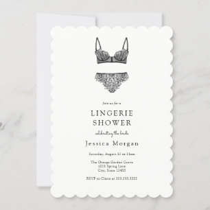 Black Lingerie Shower Invitation