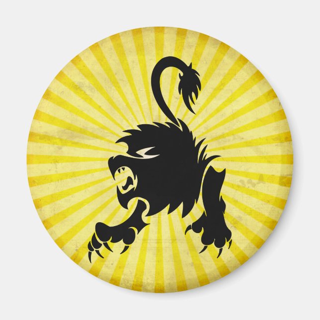 Black Lion; Leo Magnet (Front)