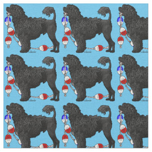 Black Lion Portuguese Water Dog with Float Line Fabric