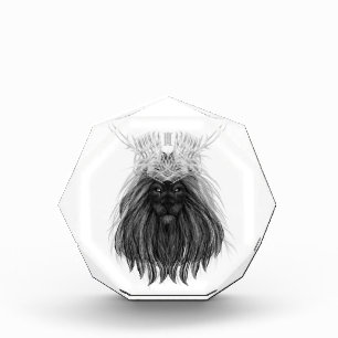 Black Lion with Antlers Crown and Monogram Photo Block