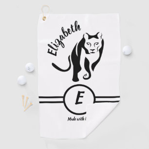 Black Lioness Queen of the Hunt Golf Towel