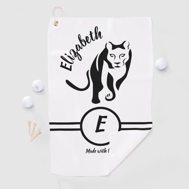 Black Lioness Queen of the Hunt Golf Towel (InSitu)