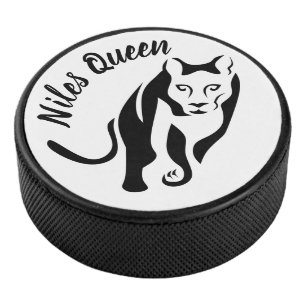Black Lioness Queen of the Huntress Hockey Puck