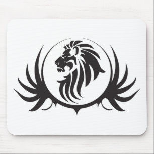 Black Lions Head Mouse Pad