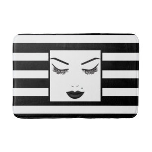 Black Lips Beauty Makeup Face Lashes & Eyebrows Bath Mat