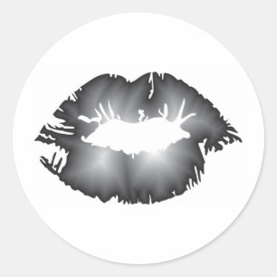 Black Lips Classic Round Sticker