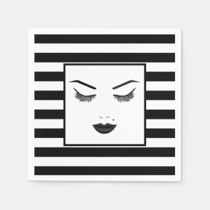 Black Lips Makeup Face Eyebrows Lips Glam Beauty Napkin