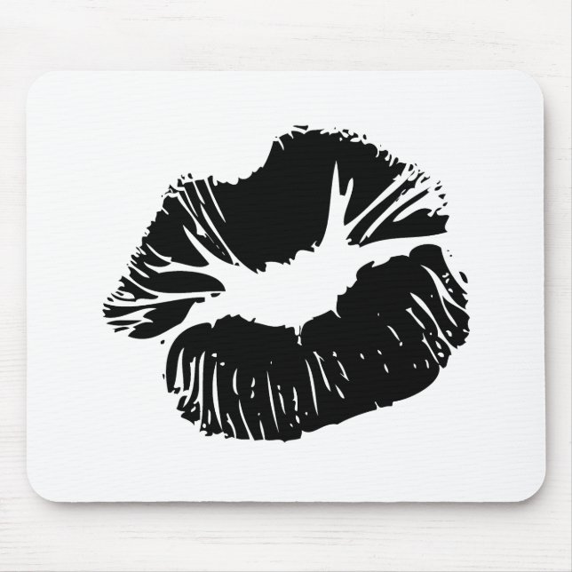 Black Lips Mouse Pad (Front)