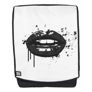 Black lips stylish fashion kiss makeup artist backpack