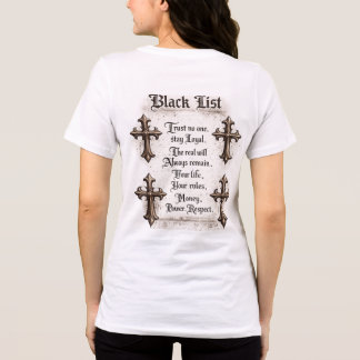 Black List Women's Back Print T-Shirt Tri-Blend Shirt