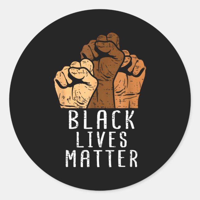 Black Lives Blm Human Rights Black History Month  Classic Round Sticker (Front)