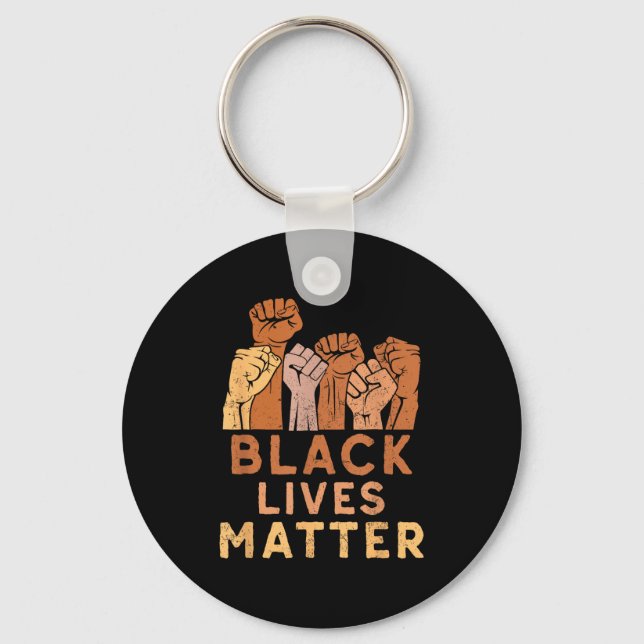 Black Lives Blm Human Rights Black History Month  Key Ring (Front)