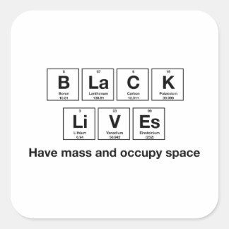Black Lives - Chemical Symbols Glossy Stickers