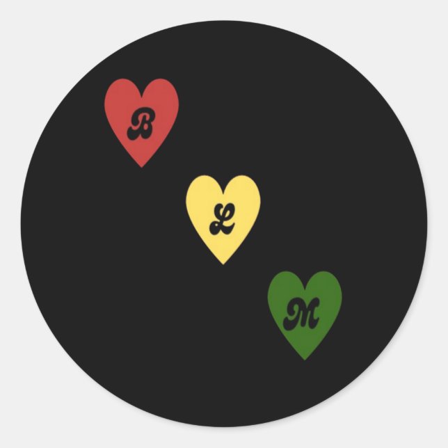 Black Lives Hearts Sticker  (Front)