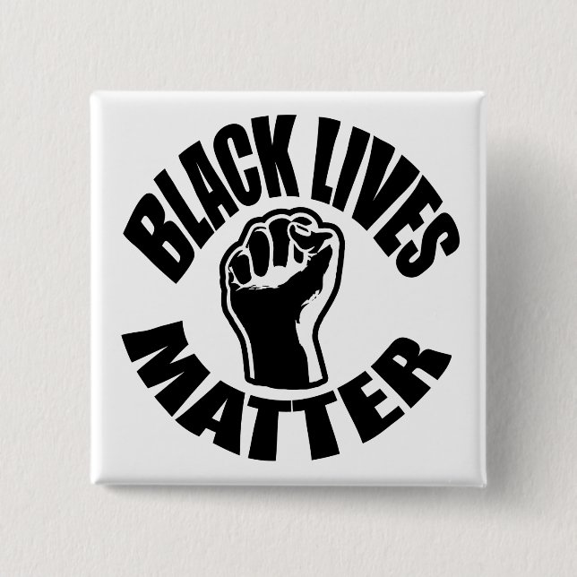 "BLACK LIVES MATTER" 15 CM SQUARE BADGE (Front)