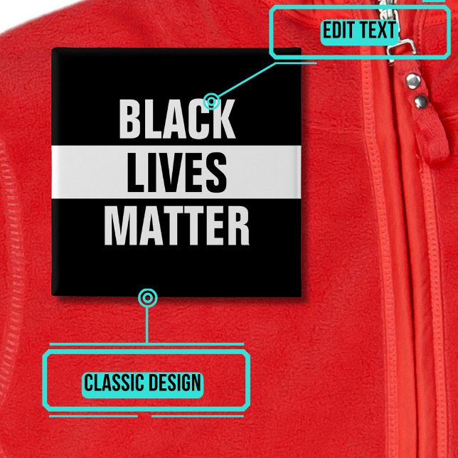 Black Lives Matter 15 Cm Square Badge (Please enjoy our design and see the others in the collection.)