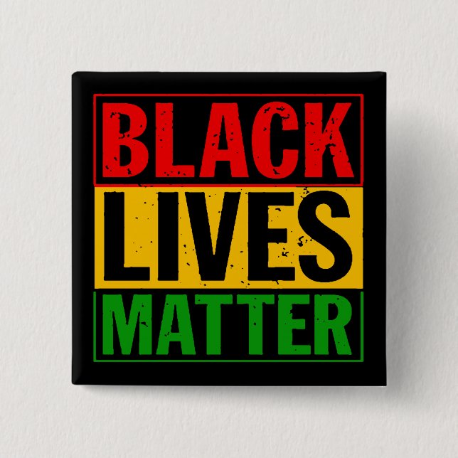 "BLACK LIVES MATTER" 15 CM SQUARE BADGE (Front)