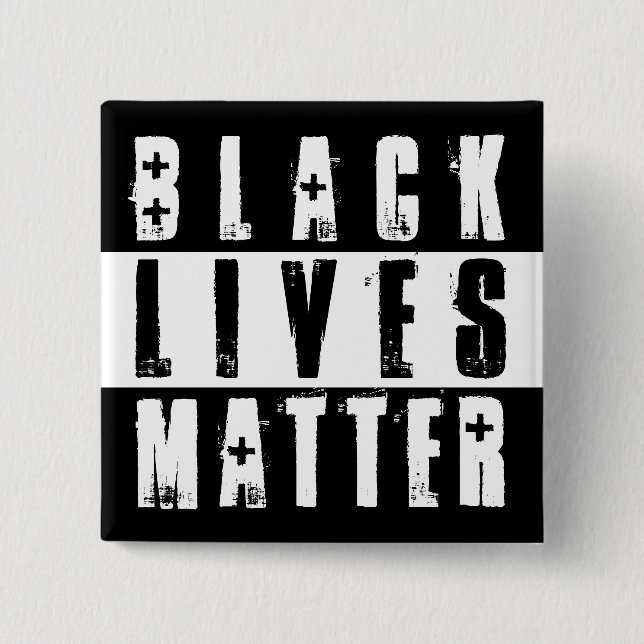 BLACK LIVES MATTER 15 CM SQUARE BADGE (Front)