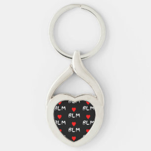 Black Lives Matter Acronym Red Heart Key Ring